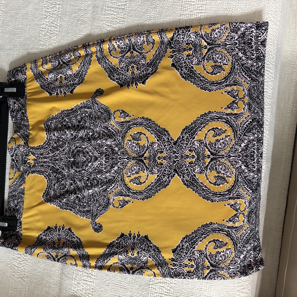 INC International Concepts Yellow and Black Mini Skirt